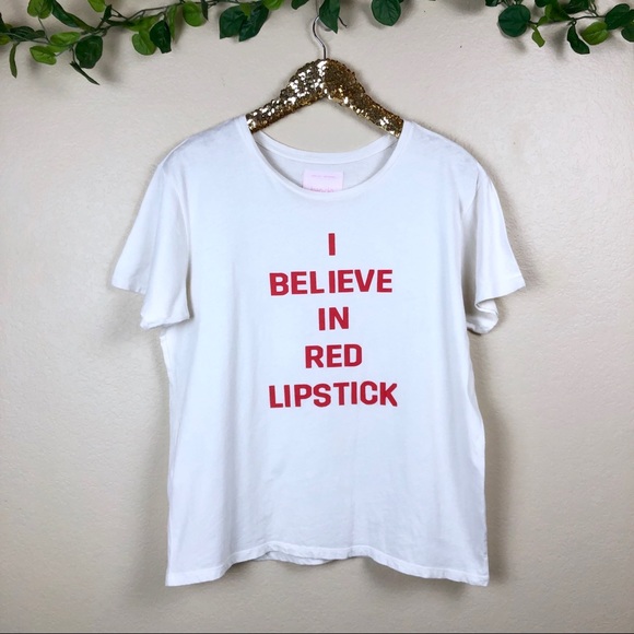 ban.do Tops - Ban.do • I Believe In Red Lipstick Graphic Tee